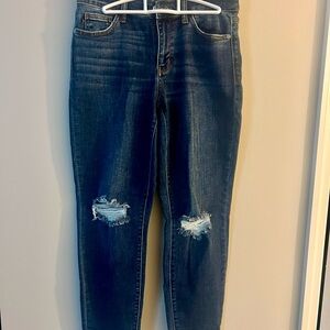 Judy Blue Dark Blue Distressed Boyfriend Jeans